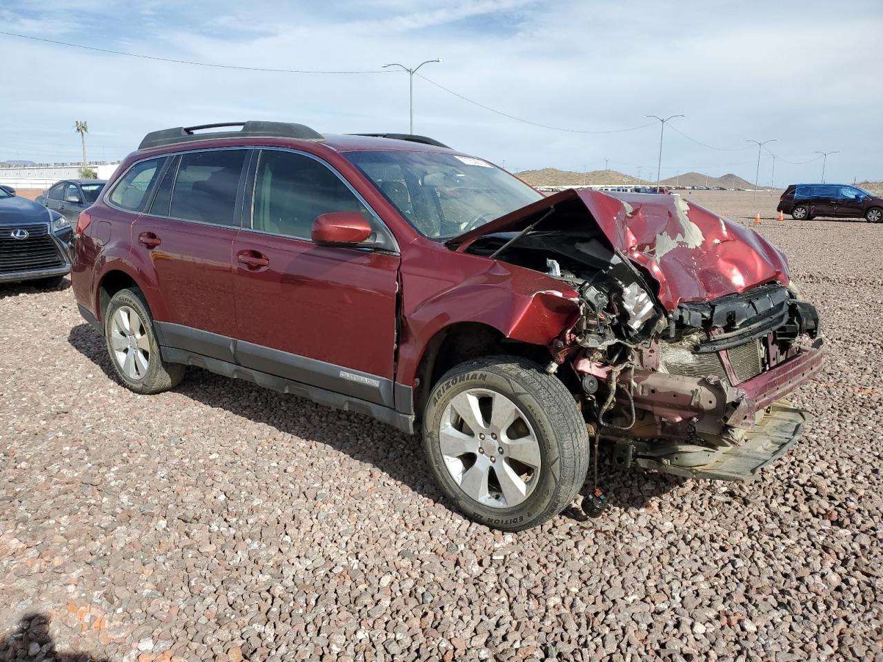 2011 Subaru Outback VIN 4S4BRBGC5B3319112 Copart auction photo, front end / side damage thumbnail 4