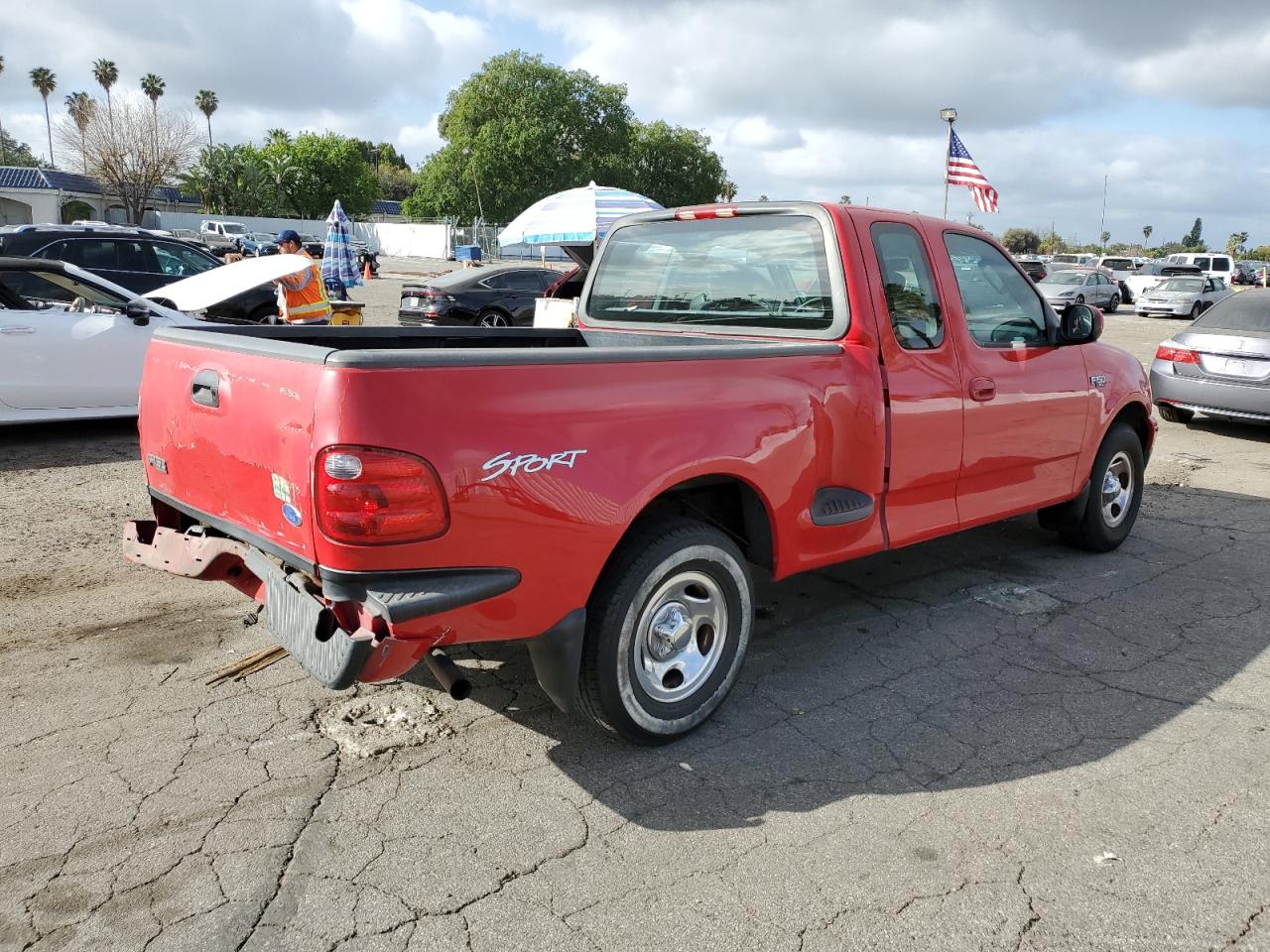 2003 Ford F-150 VIN 1FTRX07213KB93777 Copart auction photo, rear end / minor dent/scratches damage thumbnail 3