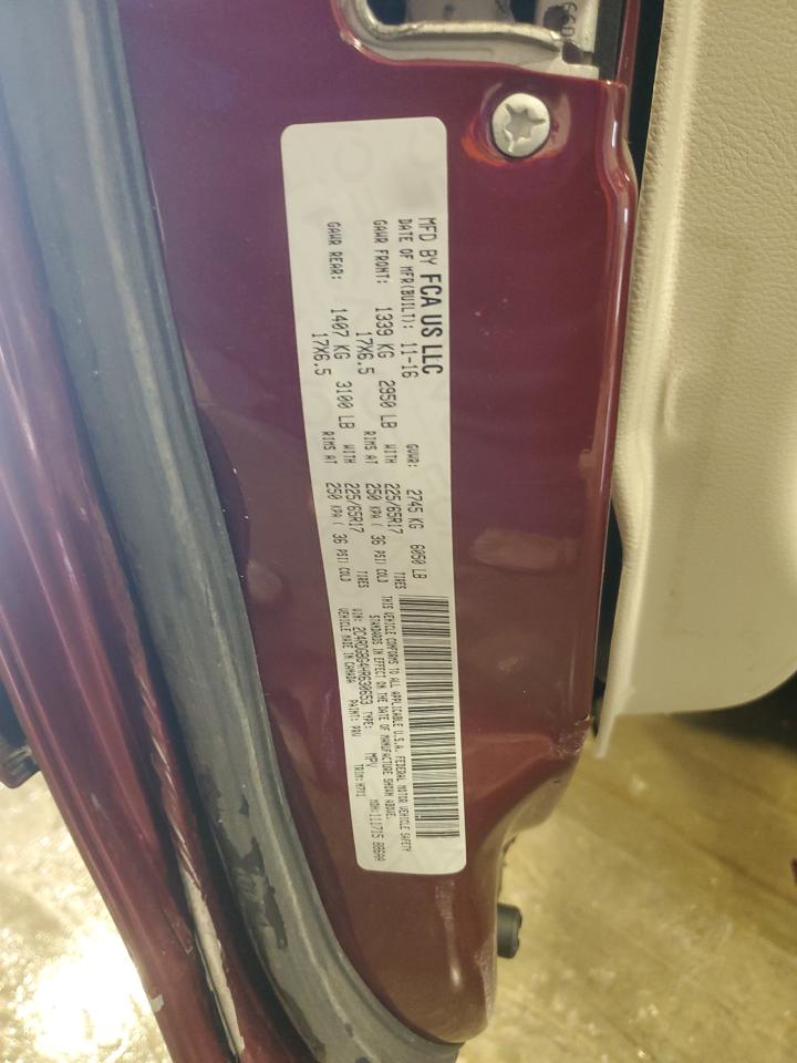 2017 Dodge Caravan VIN 2C4RDGBG4HR630653 Copart auction photo, side / front end damage thumbnail 13