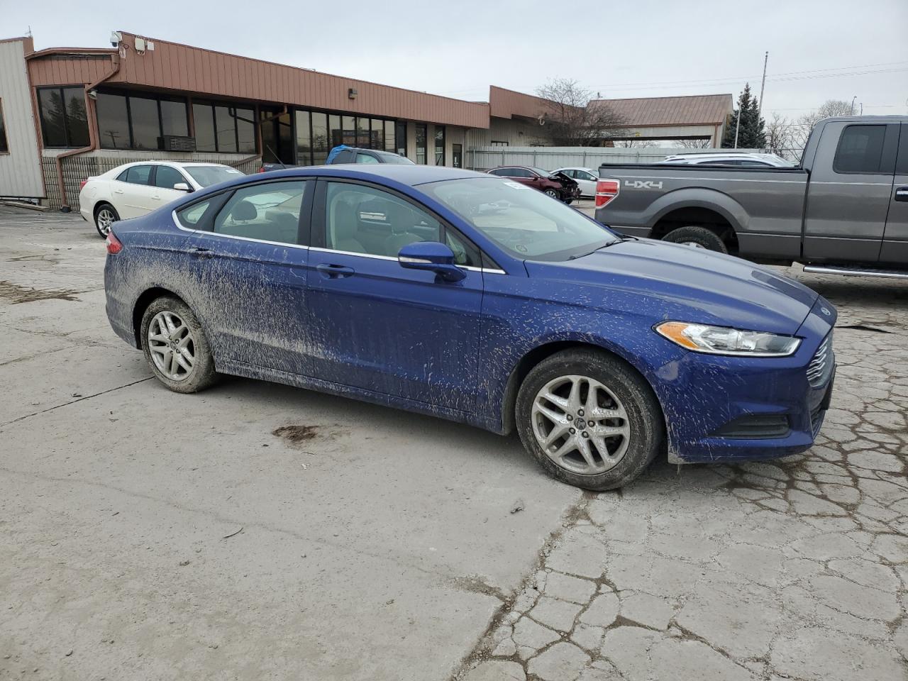 2014 Ford Fusion VIN 1FA6P0HD8E5381593 Copart auction photo, side / rear end damage thumbnail 4