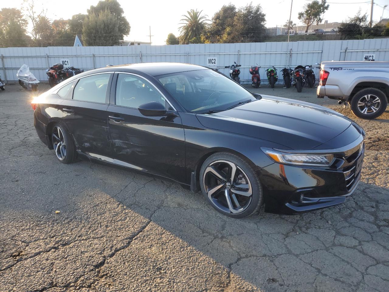 2022 Honda Accord VIN 1HGCV1F49NA028753 Copart auction photo, side / rear end damage thumbnail 4