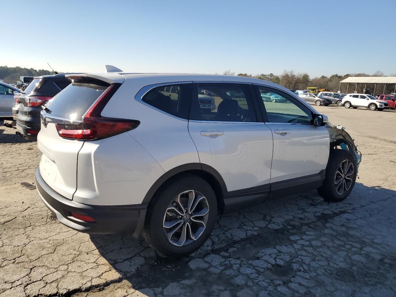 2021 Honda CR-V VIN 5J6RW1H86MA011553 Copart auction photo, front end / side damage thumbnail 3