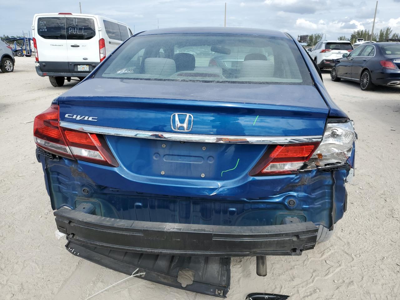 2015 Honda Civic VIN 19XFB2F52FE012864 Copart auction photo, rear end / front end damage thumbnail 6