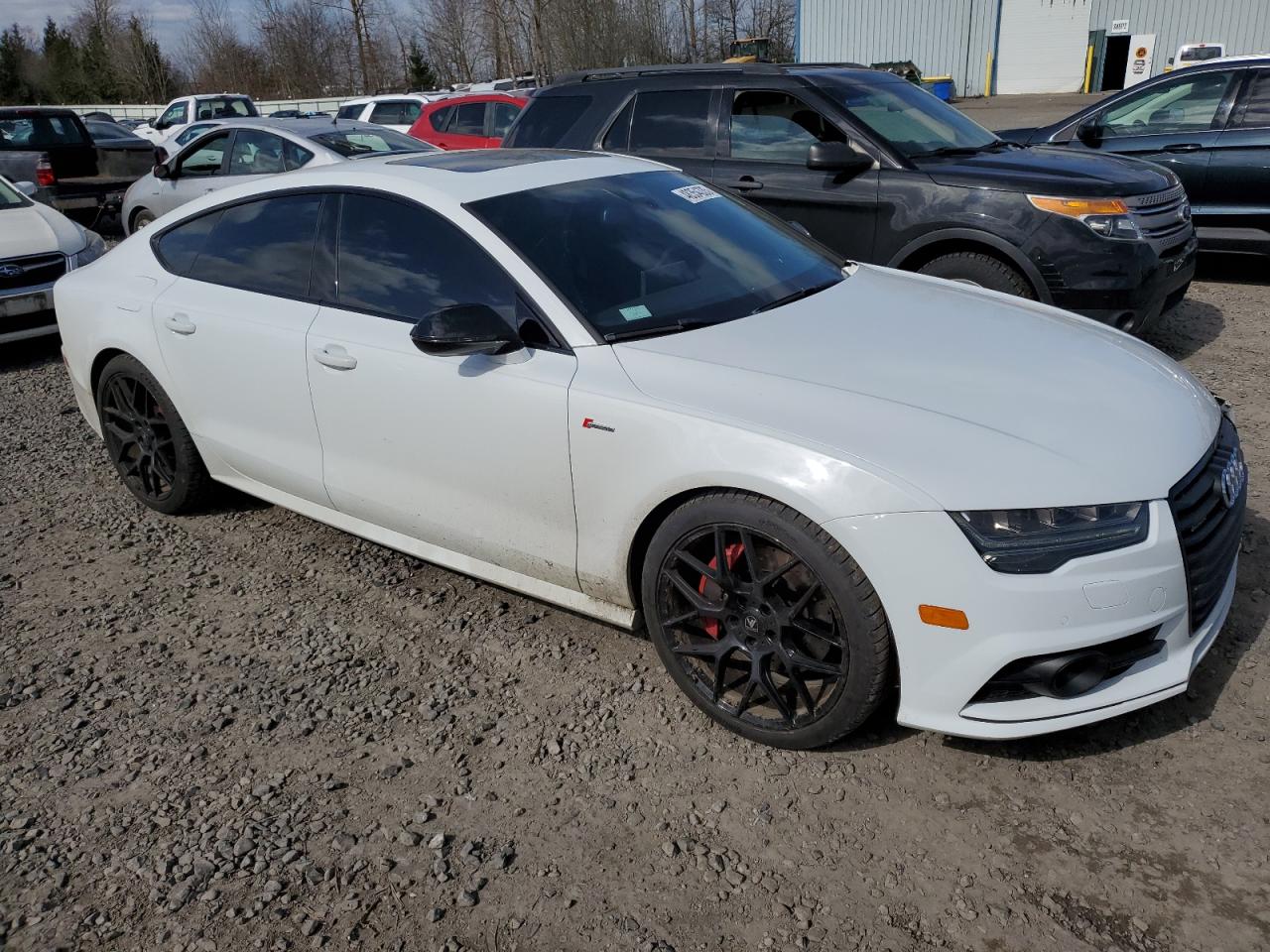 2018 Audi A7 VIN WAUW3AFC3JN015442 Copart auction photo, front end / side damage thumbnail 4