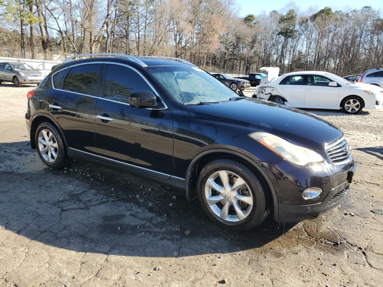 2010 Infiniti EX VIN JN1AJ0HP1AM703588 Copart auction photo, side / front end damage thumbnail 4