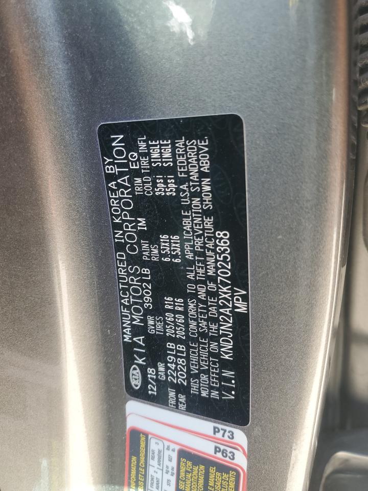 2019 KIA Soul VIN KNDJN2A2XK7025368 Copart auction photo, front end damage thumbnail 13