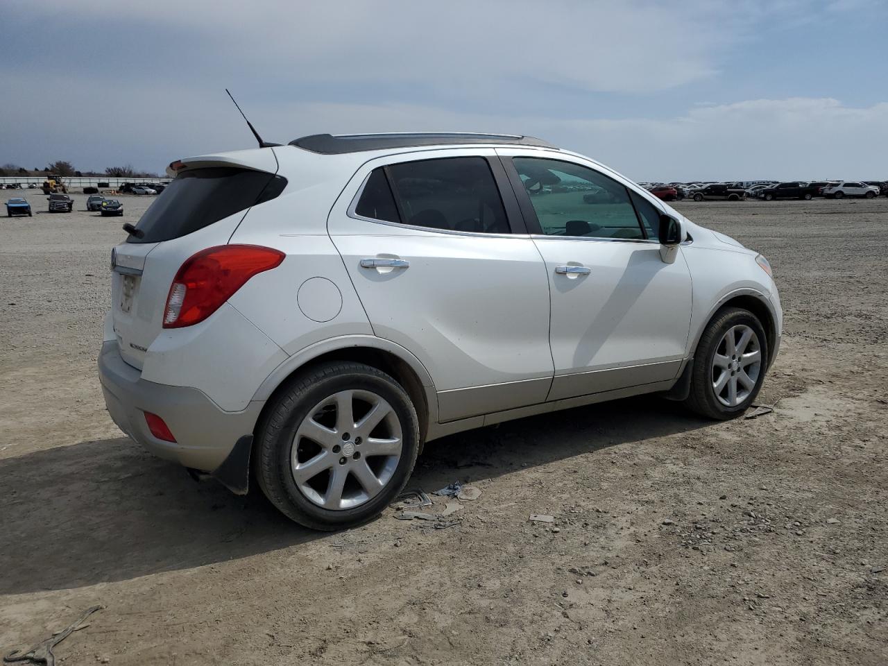2013 Buick Encore VIN KL4CJCSB0DB130889 Copart auction photo, front end / side damage thumbnail 3