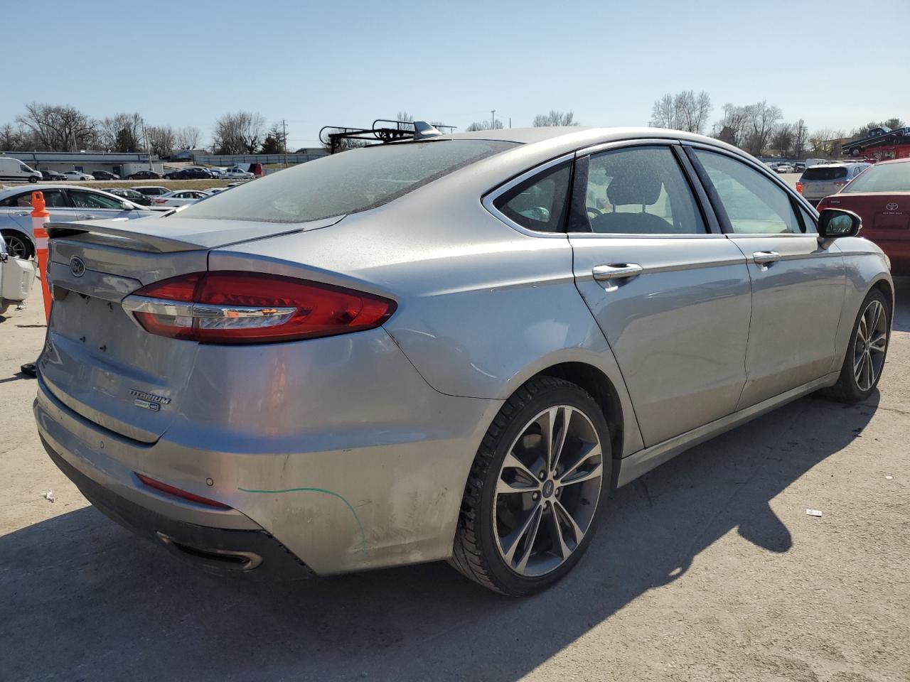 2020 Ford Fusion VIN 3FA6P0D97LR192526 Copart auction photo, front end / rear end damage thumbnail 3