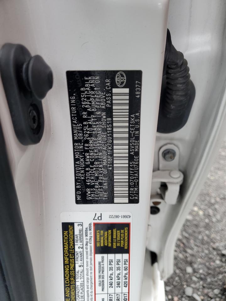 2016 Toyota Camry VIN 4T1BF1FK7GU118518 Copart auction photo, front end / minor dent/scratches damage thumbnail 12