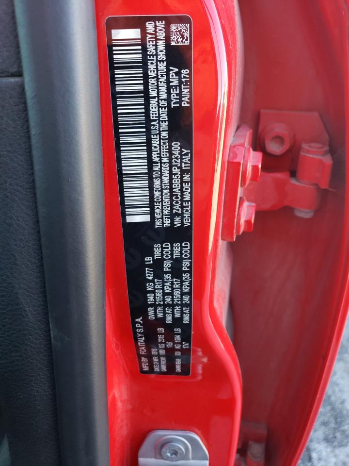 2018 Jeep Renegade VIN ZACCJABB5JPJ23400 Copart auction photo, front end / side damage thumbnail 14