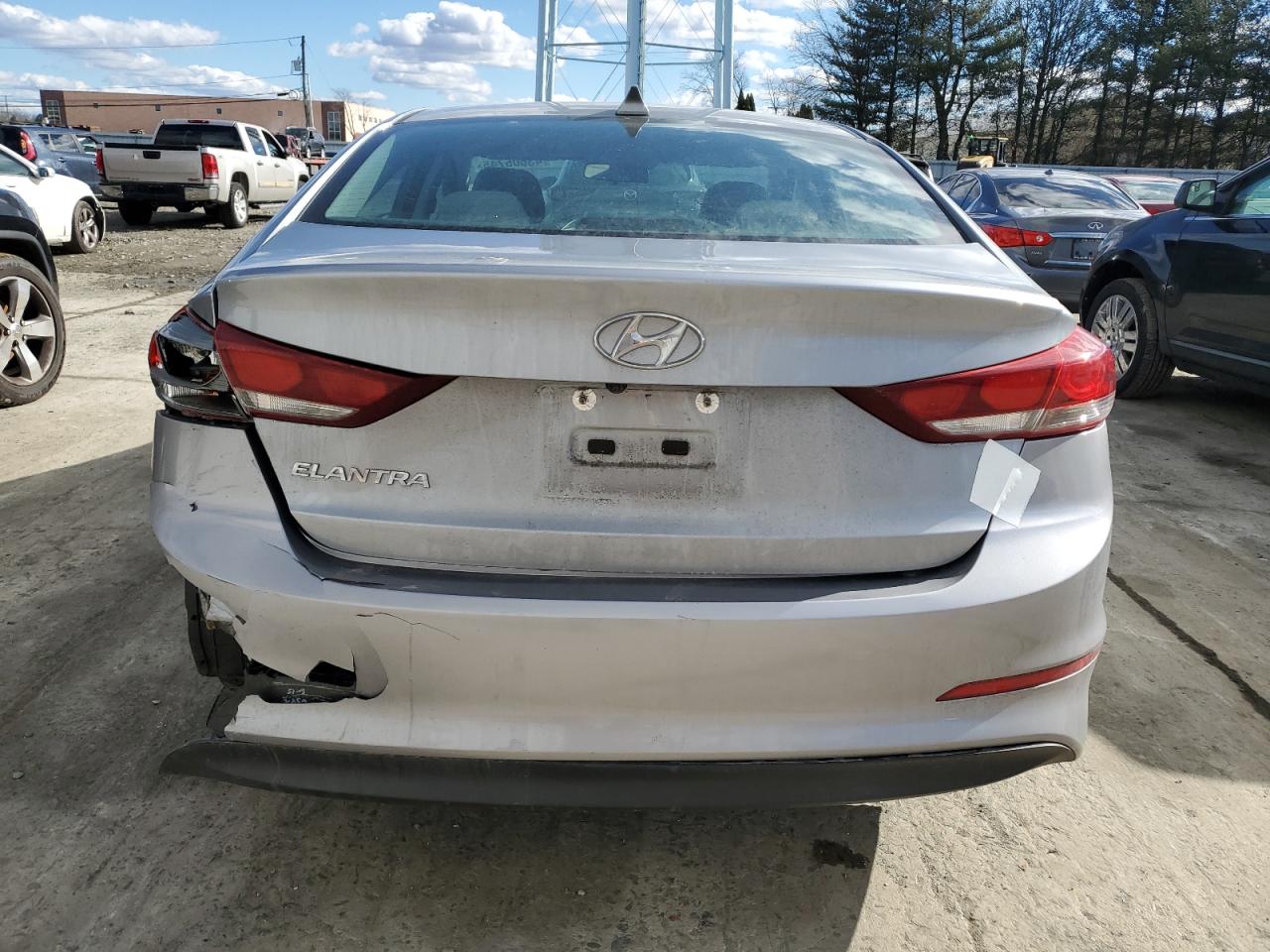 2017 Hyundai Elantra VIN 5NPD84LFXHH106164 Copart auction photo, front end / rear end damage thumbnail 6