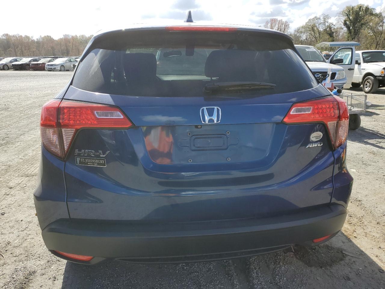 2016 Honda HR-V VIN 3CZRU6H58GM760080 Copart auction photo, front end / side damage thumbnail 6
