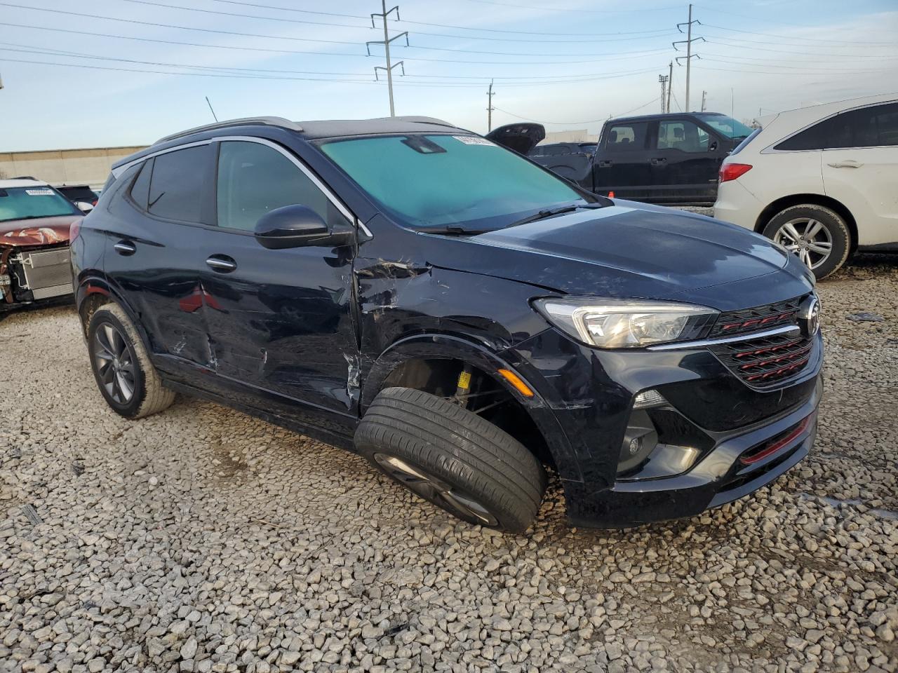 2021 Buick Encore VIN KL4MMDS27MB056887 Copart auction photo, front end / side damage thumbnail 4