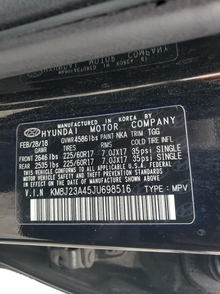 2018 Hyundai Tucson VIN KM8J23A45JU698516 Copart auction photo, vandalism / all over damage thumbnail 13