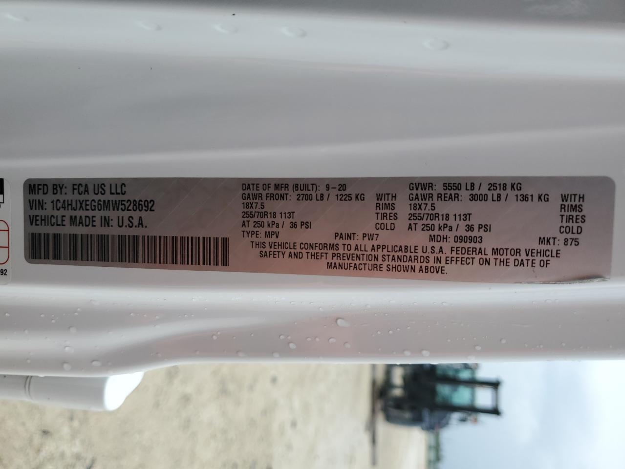 2021 Jeep Wrangler VIN 1C4HJXEG6MW528692 Copart auction photo, water/flood damage thumbnail 13