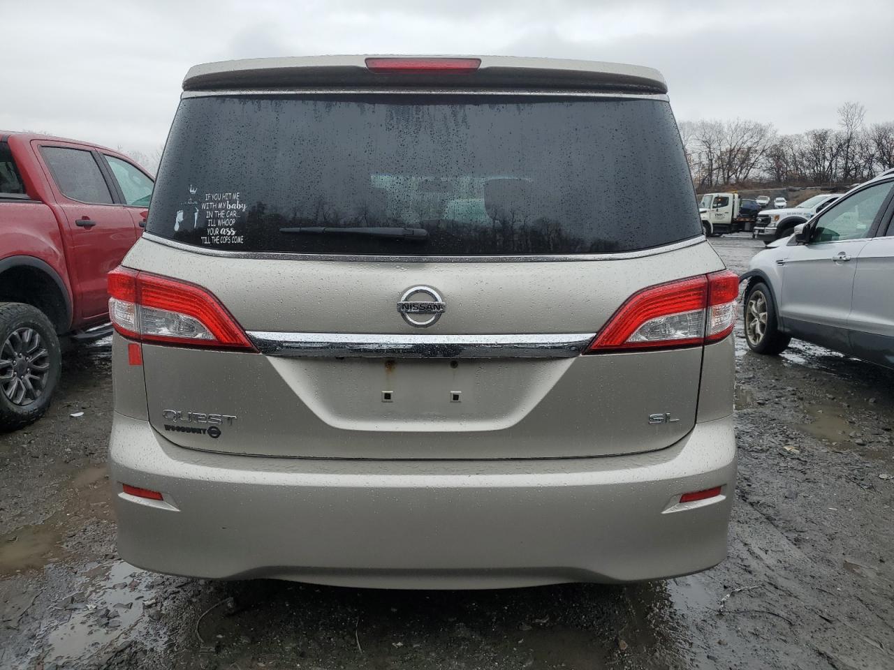 2011 Nissan Quest VIN JN8AE2KP6B9001815 Copart auction photo, side / minor dent/scratches damage thumbnail 6