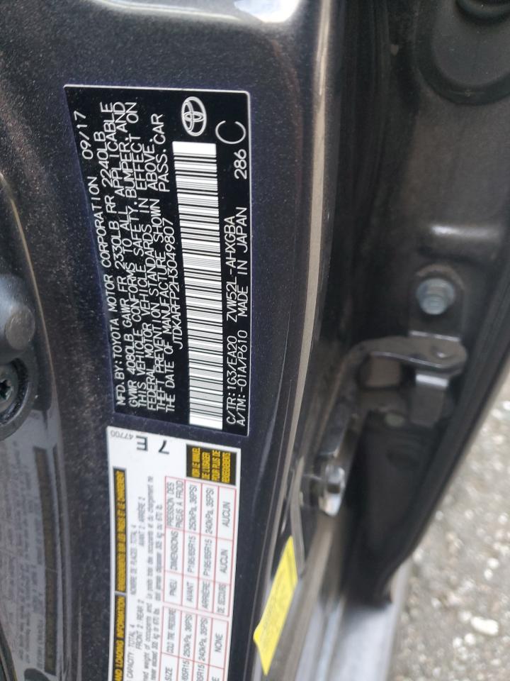 2017 Toyota Prius VIN JTDKARFP2H3049807 Copart auction photo, front end / rear end damage thumbnail 12