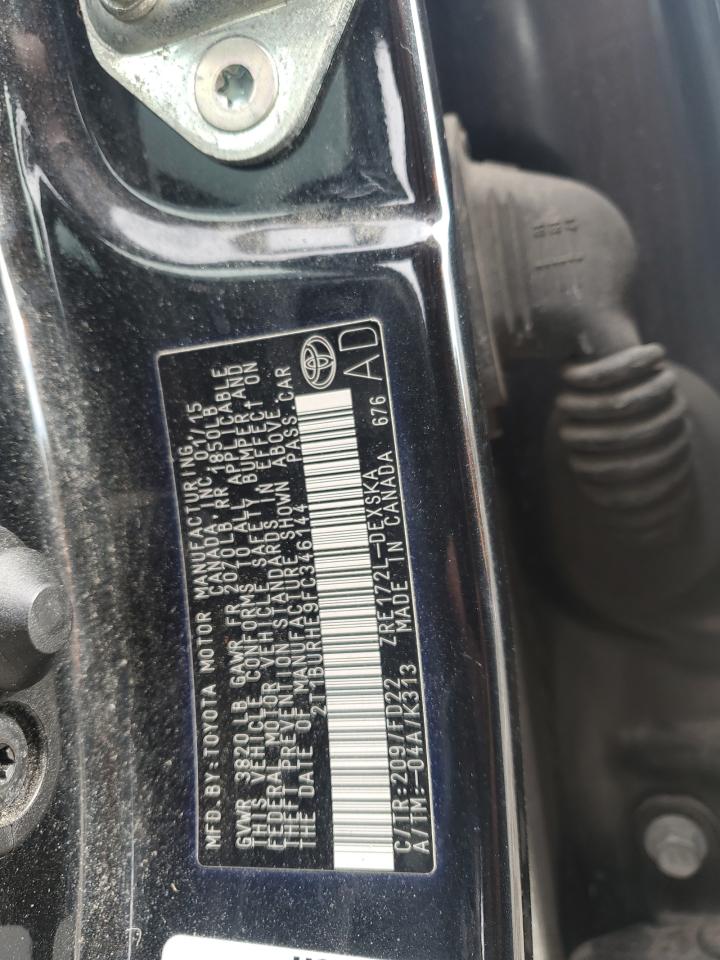 2015 Toyota Corolla VIN 2T1BURHE9FC346144 Copart auction photo, front end damage thumbnail 12