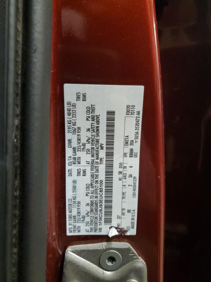 2014 Ford Escape VIN 1FMCU9J93EUC85100 Copart auction photo, mechanical damage thumbnail 13