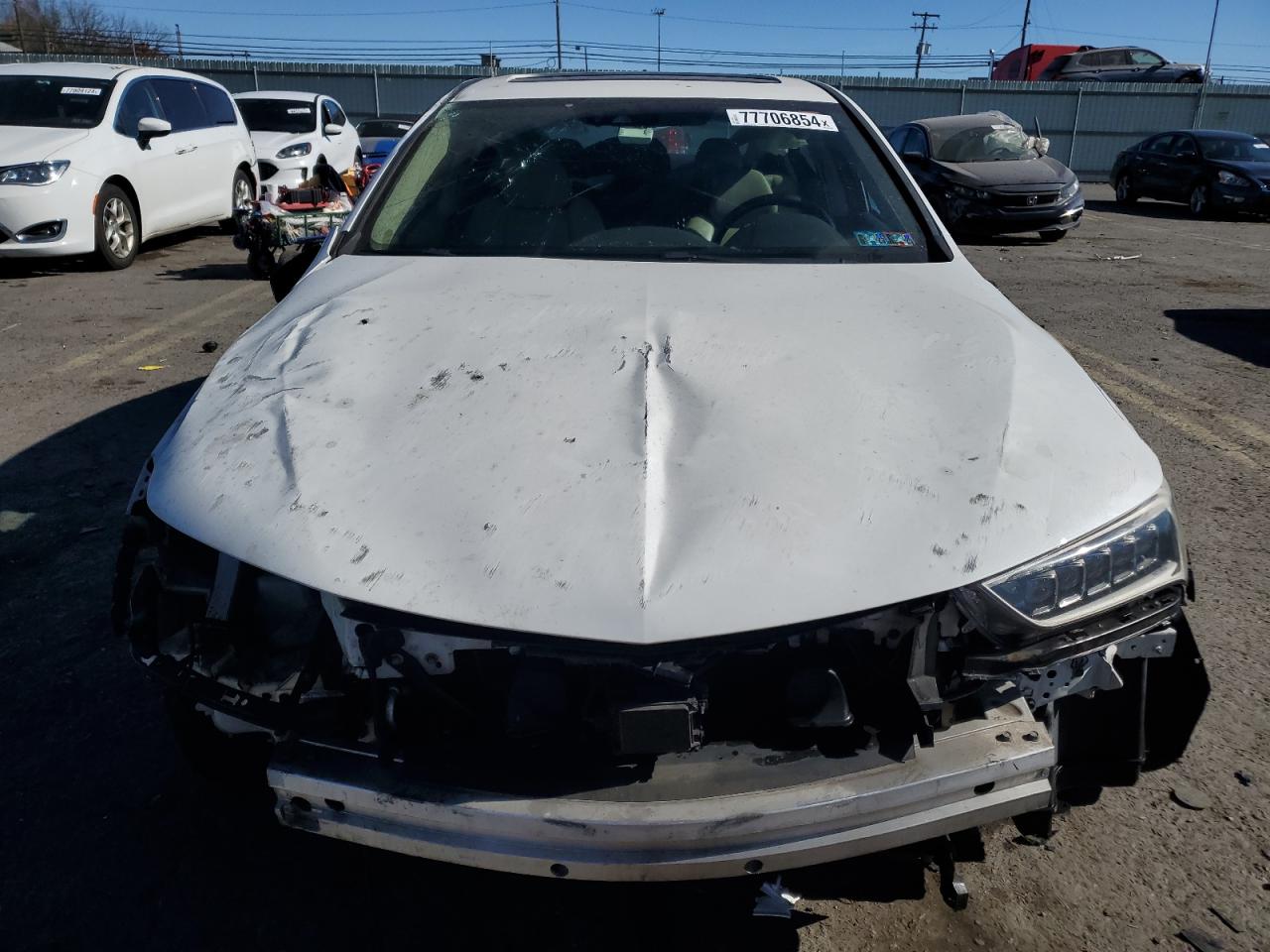 2018 Acura TLX VIN 19UUB1F56JA002613 Copart auction photo, front end / side damage thumbnail 5