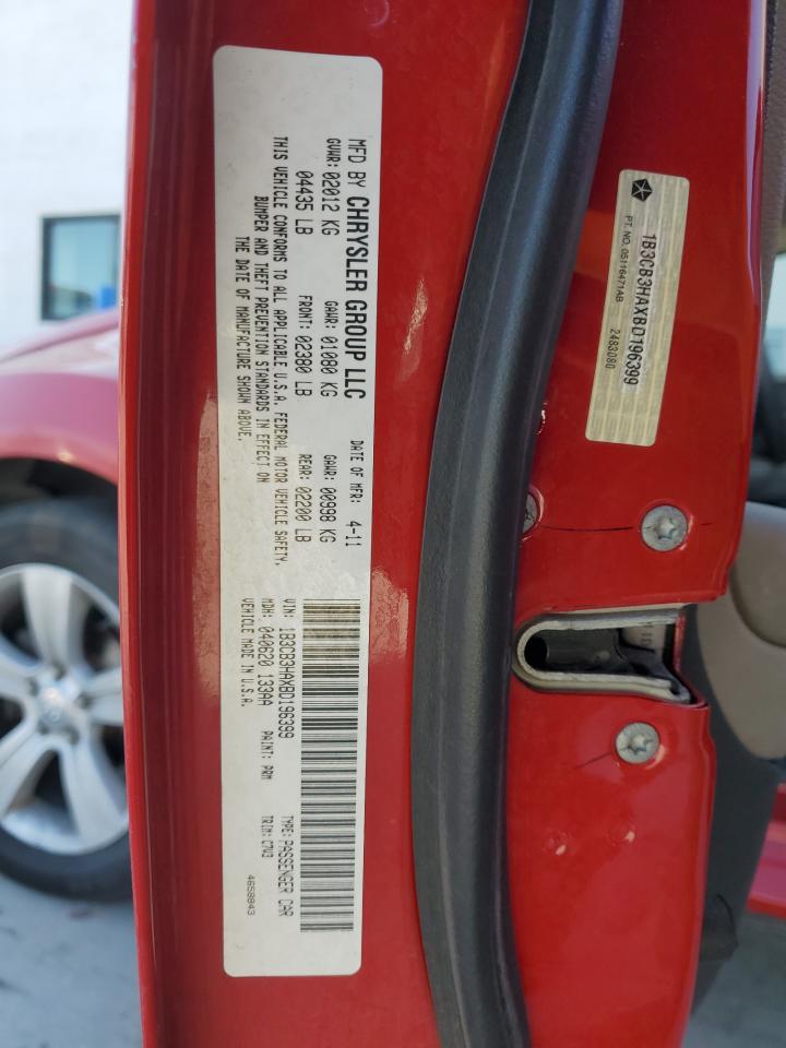 2011 Dodge Caliber VIN 1B3CB3HAXBD196399 Copart auction photo, front end damage thumbnail 12