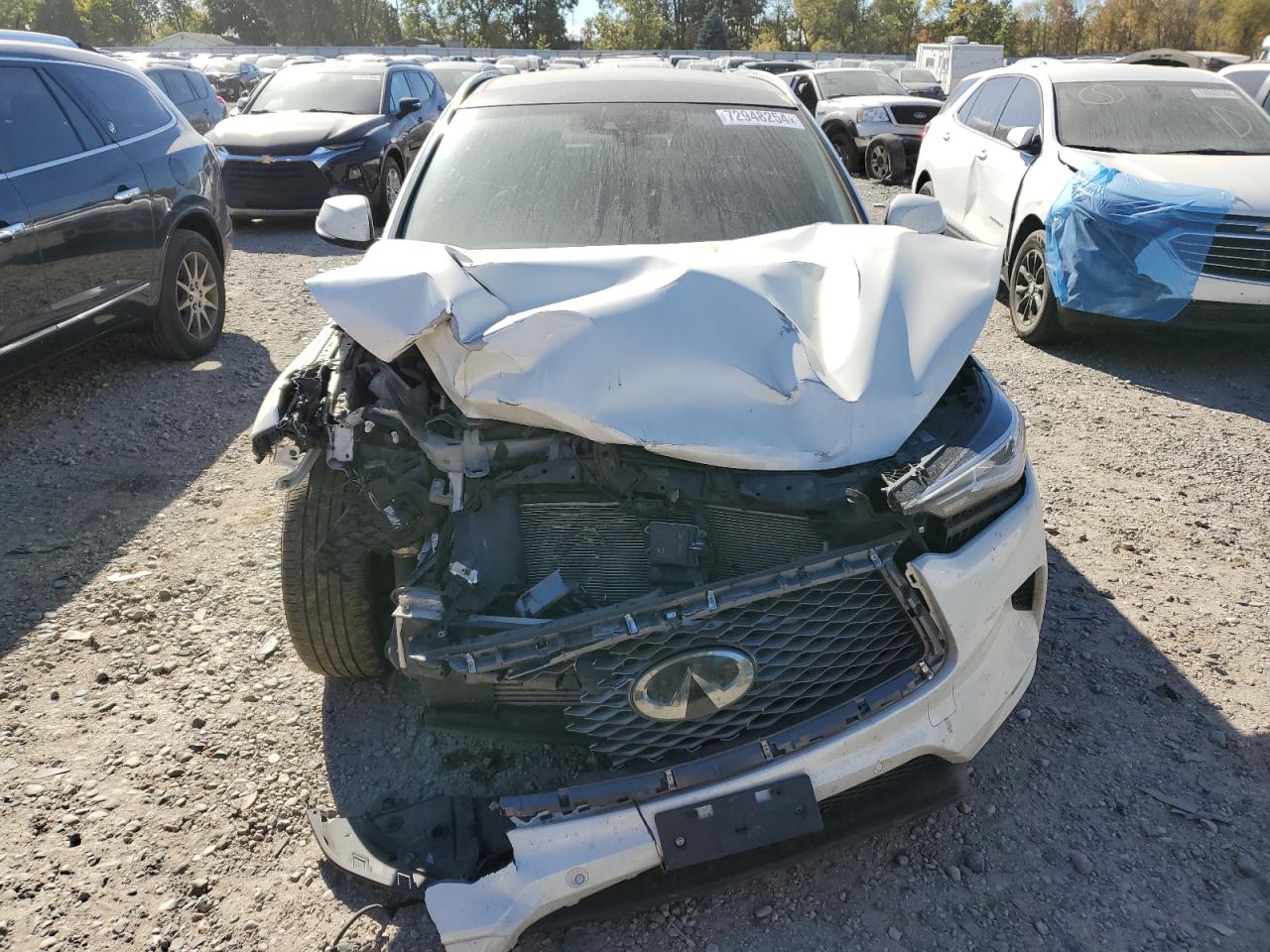 2020 Infiniti QX50 VIN 3PCAJ5M35LF105934 Copart auction photo, front end damage thumbnail 5