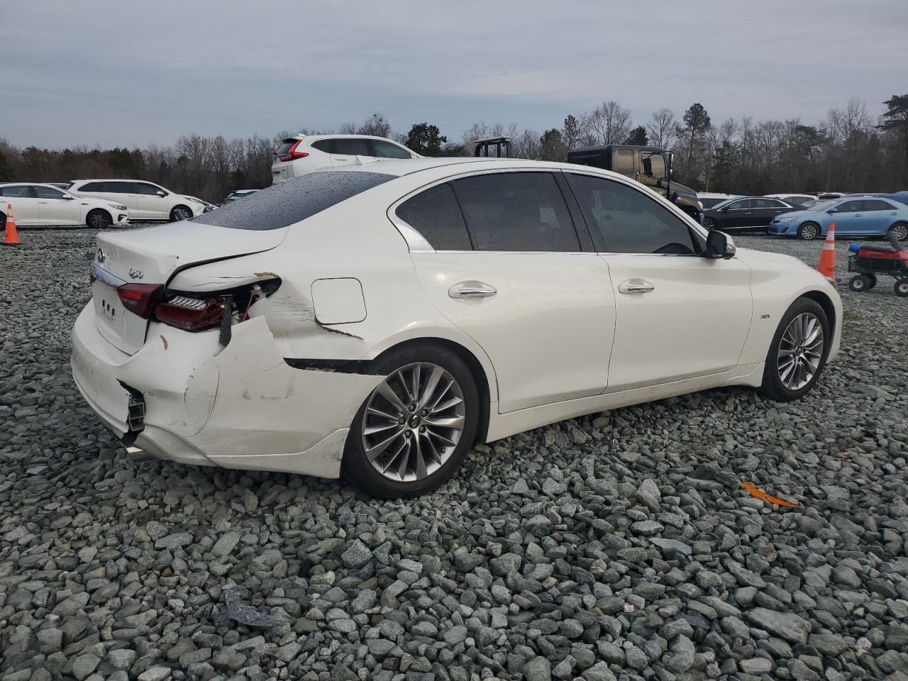 2018 Infiniti Q50 VIN JN1EV7AP5JM353889 Copart auction photo, rear end damage thumbnail 3