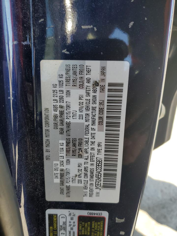 2010 Mazda CX-7 VIN JM3ER2W55A0336987 Copart auction photo, front end damage thumbnail 16