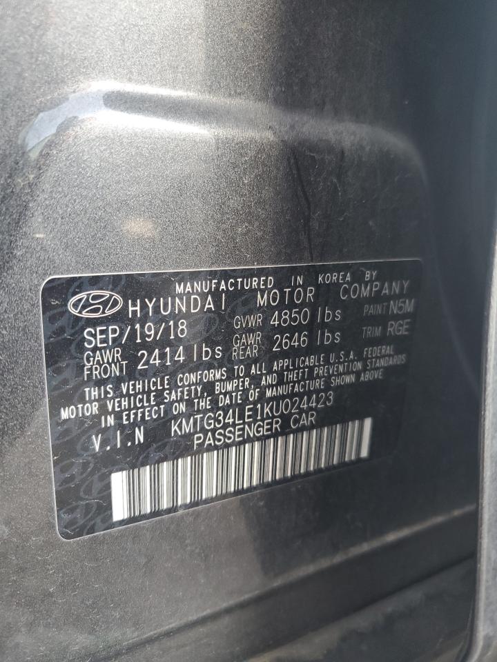 2019 Genesis G70 VIN KMTG34LE1KU024423 Copart auction photo, burn damage thumbnail 12