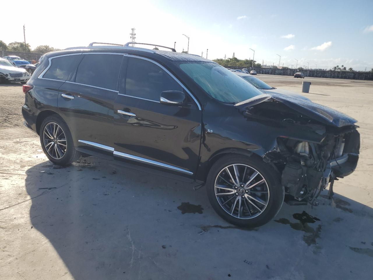 2018 Infiniti QX60 VIN 5N1DL0MM0JC504646 Copart auction photo, front end / side damage thumbnail 4