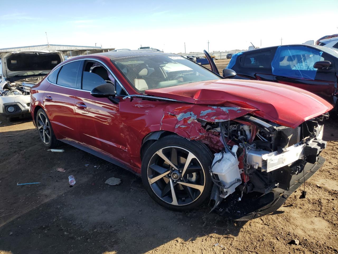 2021 Hyundai Sonata VIN 5NPEJ4J2XMH123968 Copart auction photo, front end damage thumbnail 4