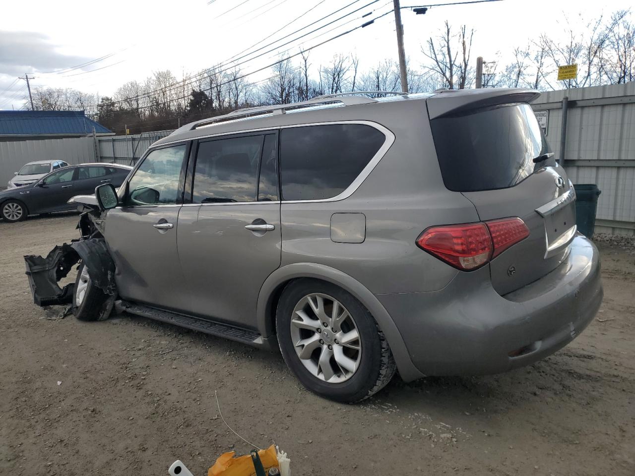 2014 Infiniti QX80 VIN JN8AZ2NE9E9066919 Copart auction photo, front end / side damage thumbnail 2