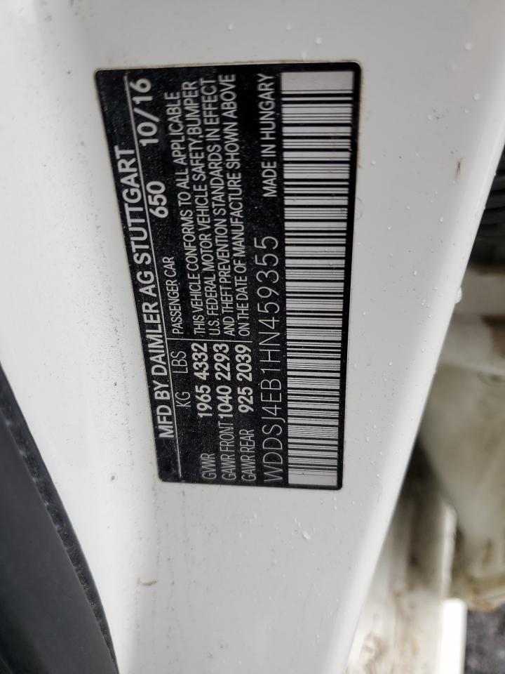 2017 Mercedes-Benz CLA-klasse VIN WDDSJ4EB1HN459355 Copart auction photo, front end damage thumbnail 12