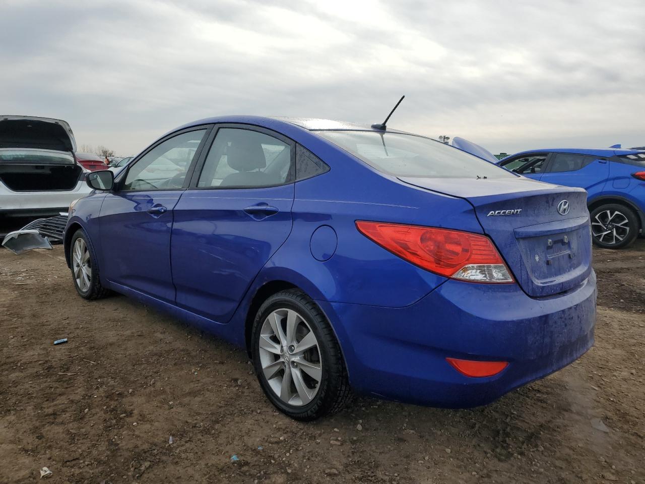 2014 Hyundai Accent VIN KMHCU4AE8EU742290 Copart auction photo, rear end / front end damage thumbnail 2