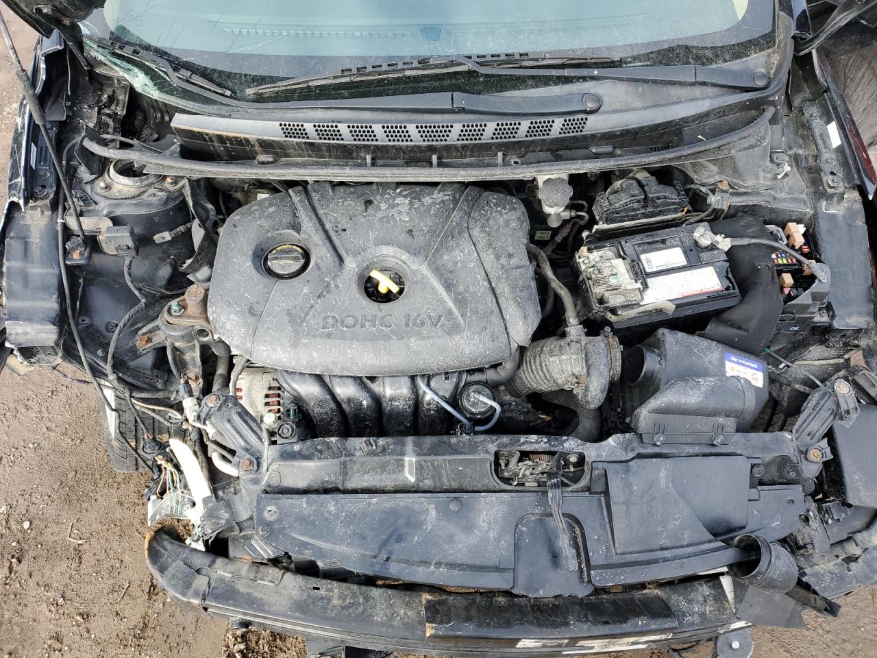 2013 Hyundai Elantra VIN KMHDH4AE5DU916114 Copart auction photo, front end / rear end damage thumbnail 11