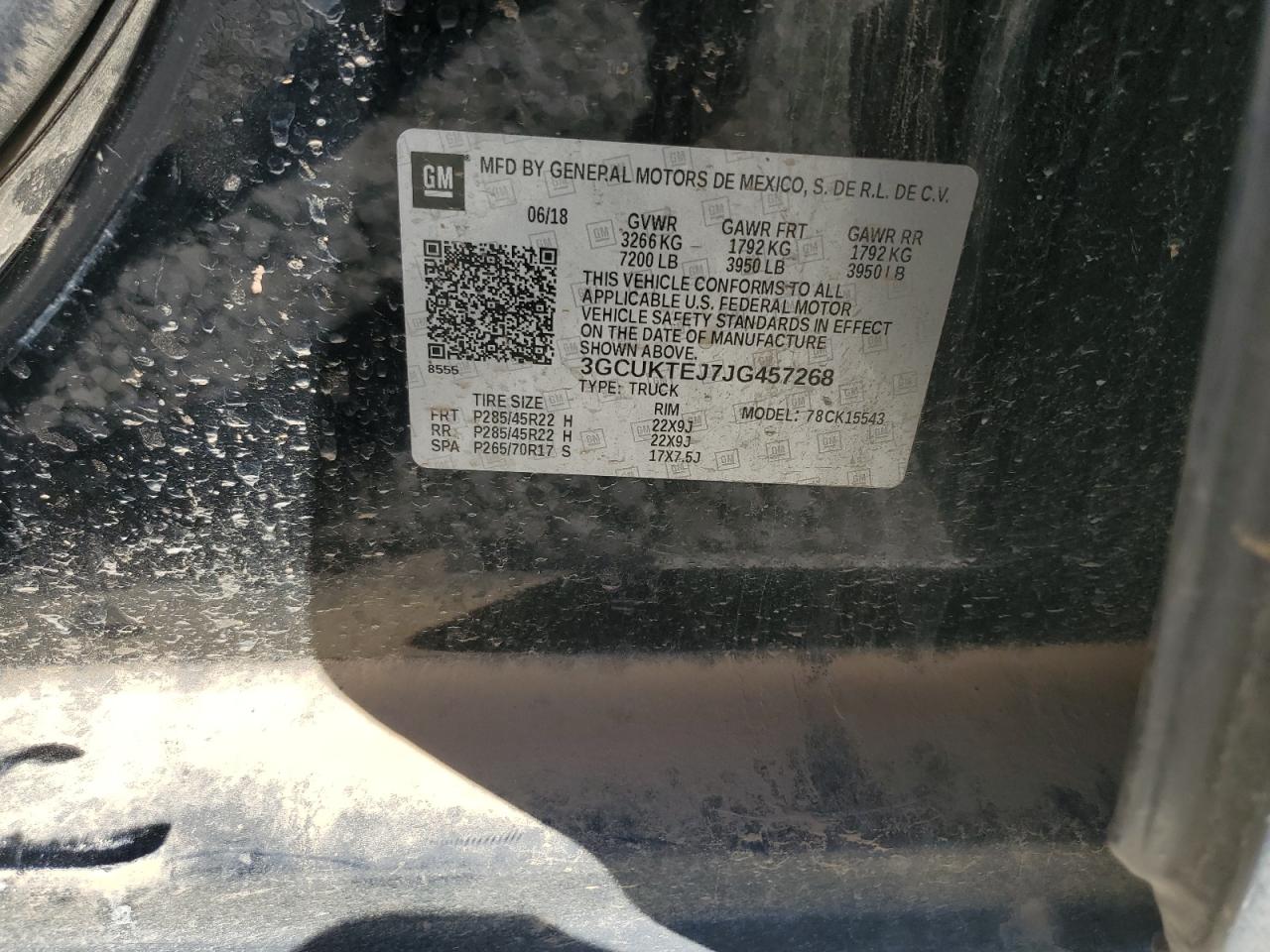 2018 Chevrolet Silverado VIN 3GCUKTEJ7JG457268 Copart auction photo, all over damage thumbnail 12