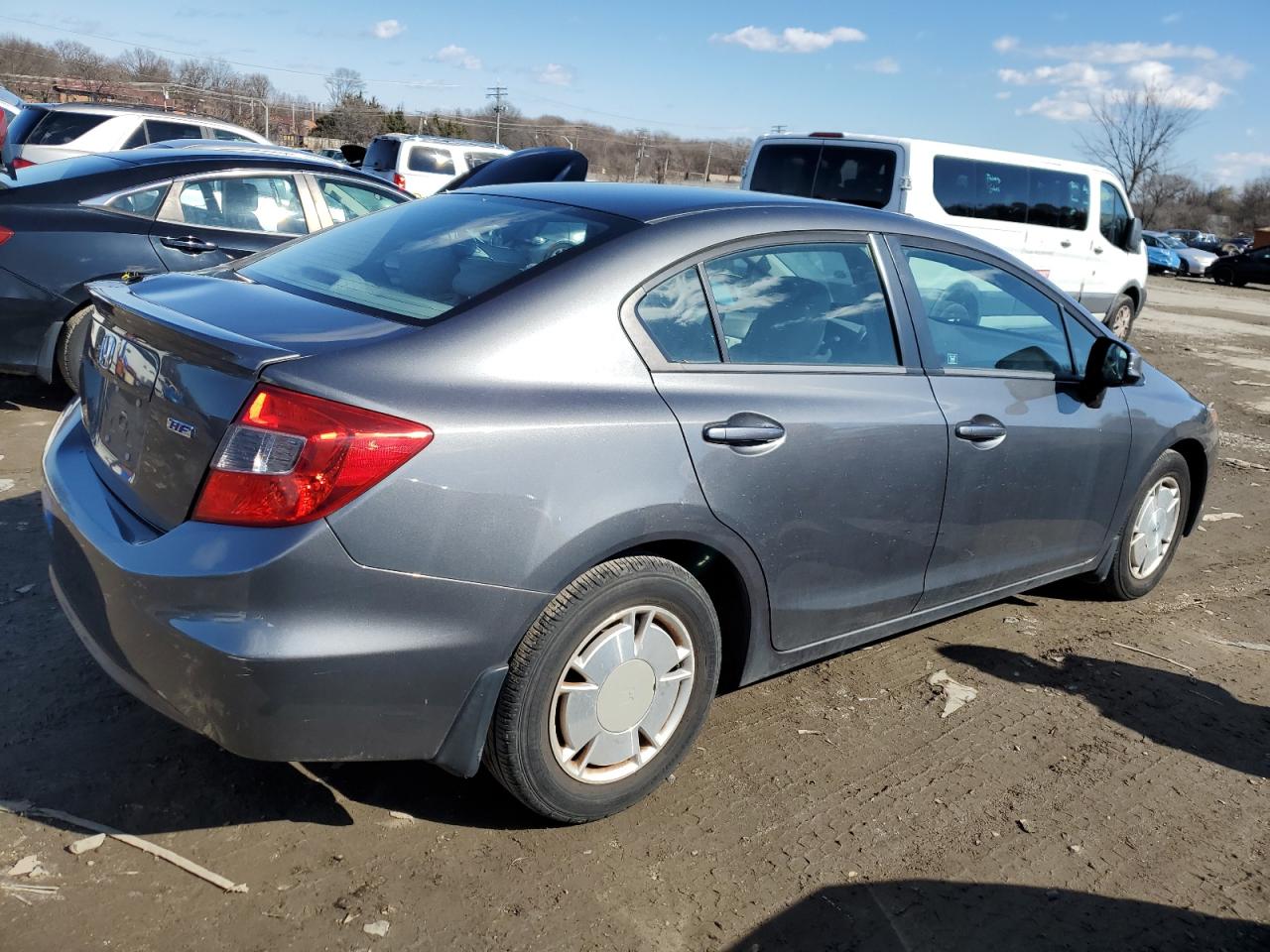 2012 Honda Civic VIN 2HGFB2F60CH554569 Copart auction photo, rear end damage thumbnail 3