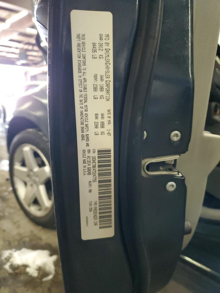 2007 Dodge Caliber VIN 1B3HE78K47D247755 Copart auction photo, rear end damage thumbnail 12