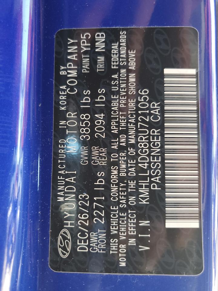 2024 Hyundai Elantra VIN KMHLL4DG8RU721056 Copart auction photo, rear end / side damage thumbnail 13