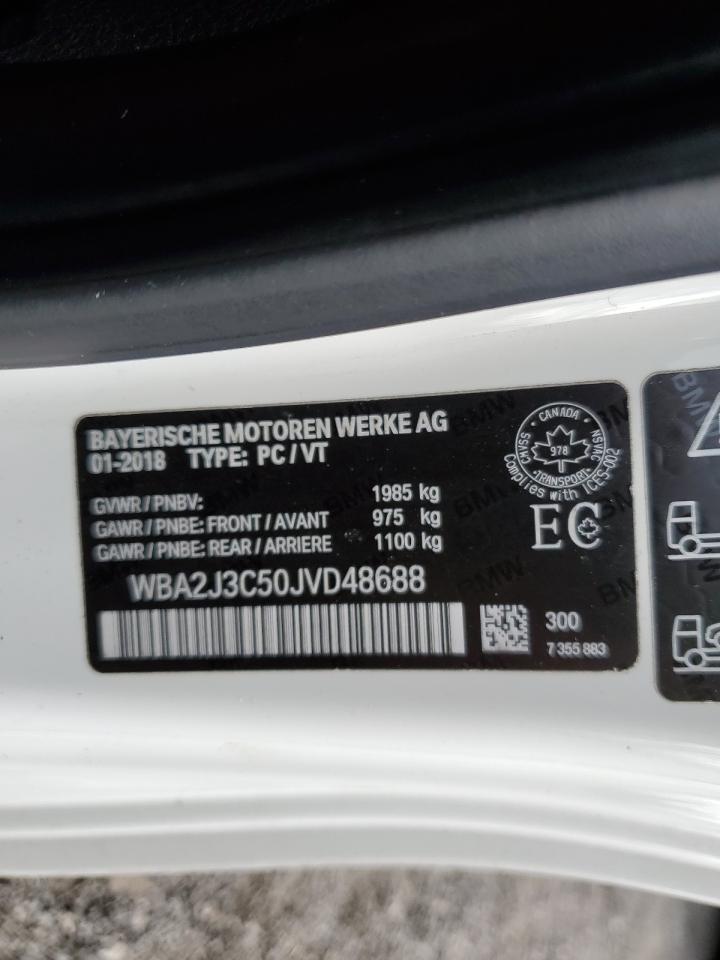 2018 BMW 2er VIN WBA2J3C50JVD48688 Copart auction photo, side damage thumbnail 12