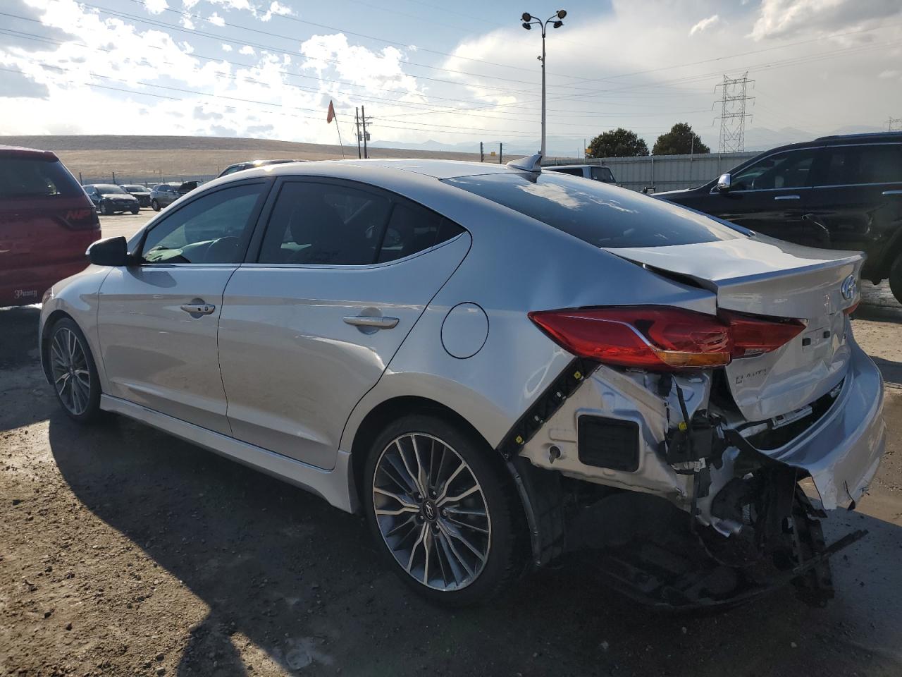 2018 Hyundai Elantra VIN KMHD04LB5JU503700 Copart auction photo, rear end damage thumbnail 2
