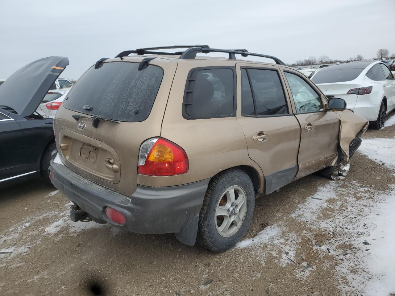2004 Hyundai Santa Fe VIN KM8SC13D14U630432 Copart auction photo, front end / side damage thumbnail 3