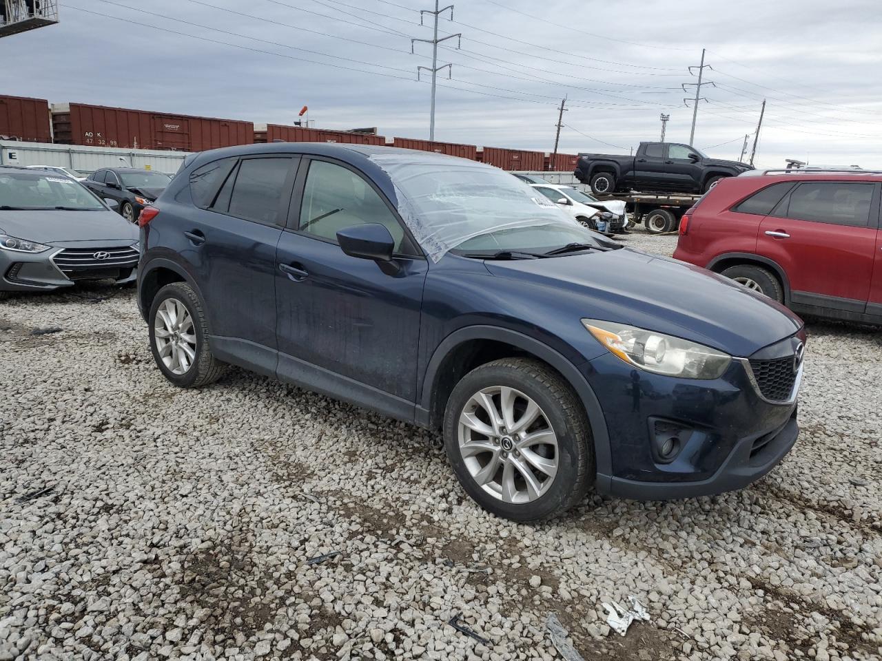 2015 Mazda CX-5 VIN JM3KE4DY5F0445433 Copart auction photo, top/roof / front end damage thumbnail 4