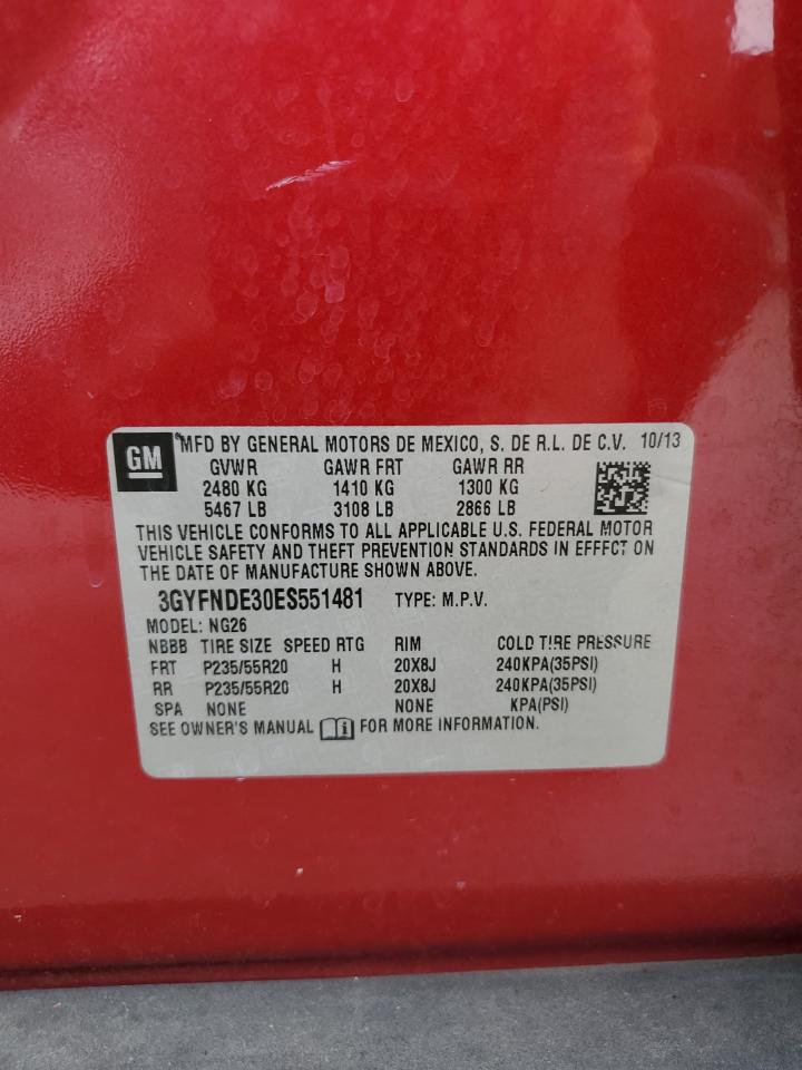 2014 Cadillac SRX VIN 3GYFNDE30ES551481 Copart auction photo, front end damage thumbnail 15