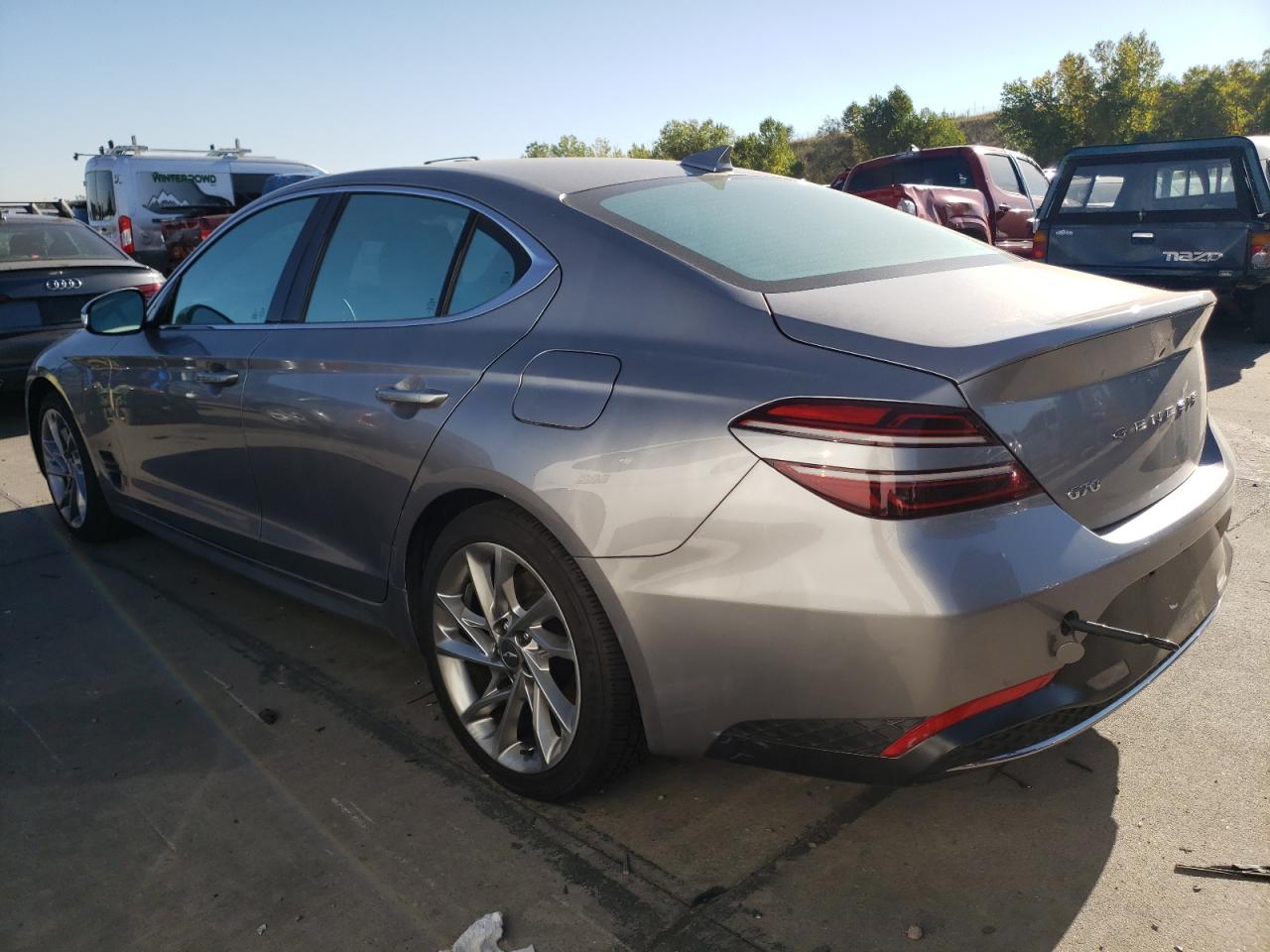 2022 Genesis G70 VIN KMTG34TAXNU094665 Copart auction photo, side / undercarriage damage thumbnail 2