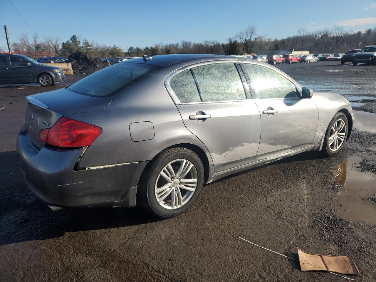 2012 Infiniti G VIN JN1DV6AR6CM861797 Copart auction photo, rear end / front end damage thumbnail 3