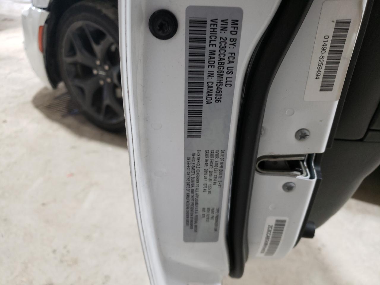 2021 Chrysler 300 VIN 2C3CCABG6MH546036 Copart auction photo, front end damage thumbnail 14