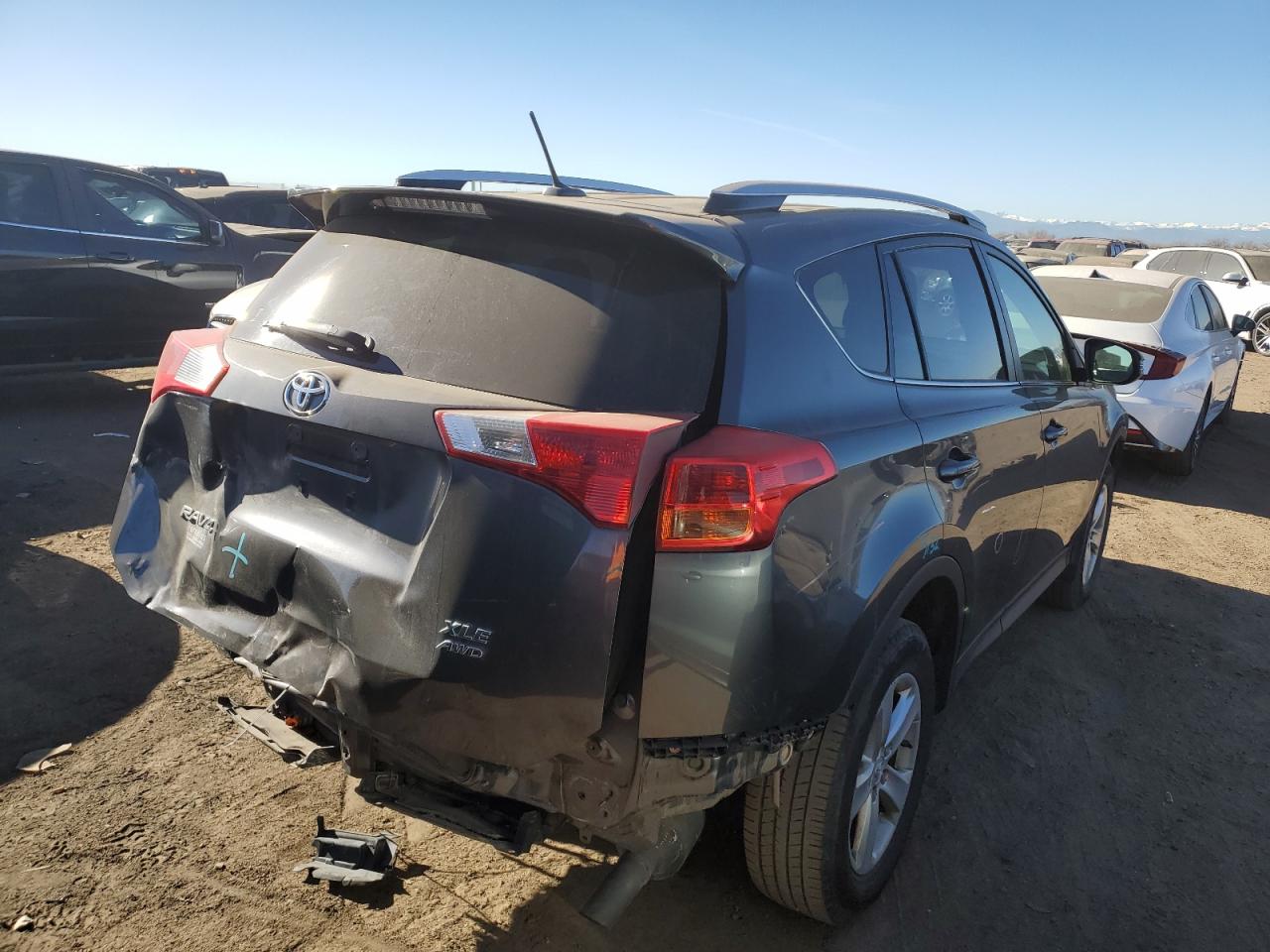 2014 Toyota RAV 4 VIN JTMRFREV1ED091102 Copart auction photo, front end / rear end damage thumbnail 3