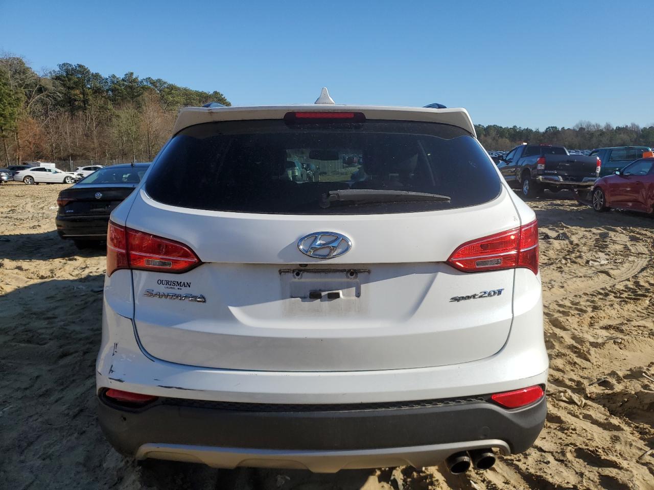 2014 Hyundai Santa Fe VIN 5XYZU3LA0EG184648 Copart auction photo, front end / minor dent/scratches damage thumbnail 6