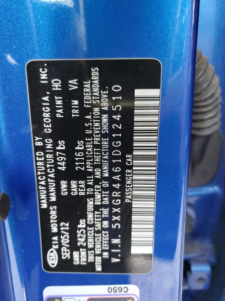 2013 KIA Optima VIN 5XXGR4A61DG124510 Copart auction photo, minor dent/scratches damage thumbnail 12